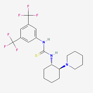 molecular formula C20H25F6N3S B573085 N-[3,5-Bis(trifluoromethyl)phenyl]-N'-[(1S,2S)-2-(1-piperidinyl)cyclohexyl]thiourea CAS No. 1244061-69-5
