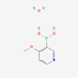 molecular formula C6H10BNO4 B573086 4-Methoxypyridine-3-boronic acid hydrate CAS No. 1256355-26-6