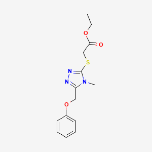 molecular formula C14H17N3O3S B5730941 Ethyl 2-[[4-methyl-5-(phenoxymethyl)-1,2,4-triazol-3-yl]sulfanyl]acetate 