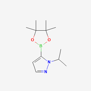 molecular formula C12H21BN2O2 B573095 1-Isopropyl-5-(4,4,5,5-tetramethyl-1,3,2-dioxaborolan-2-yl)-1H-pyrazole CAS No. 1282518-60-8