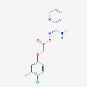 molecular formula C15H14ClN3O3 B5730952 N'-{[2-(4-chloro-3-methylphenoxy)acetyl]oxy}-2-pyridinecarboximidamide 