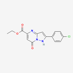 molecular formula C15H12ClN3O3 B5730961 ethyl 2-(4-chlorophenyl)-7-oxo-1H-pyrazolo[1,5-a]pyrimidine-5-carboxylate 