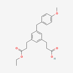 3-(3-(3-Ethoxy-3-oxopropyl)-5-(4-methoxybenzyl)phenyl)propanoic acid
