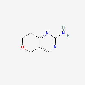 molecular formula C7H9N3O B573102 7,8-Dihydro-5H-pyrano[4,3-d]pyrimidin-2-amine CAS No. 1211486-21-3
