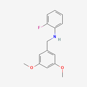 molecular formula C15H16FNO2 B5731021 N-[(3,5-dimethoxyphenyl)methyl]-2-fluoroaniline 