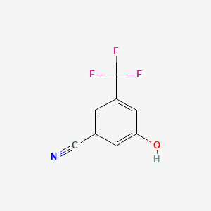 molecular formula C8H4F3NO B573106 3-Hydroxy-5-(trifluoromethyl)benzonitrile CAS No. 1243459-56-4