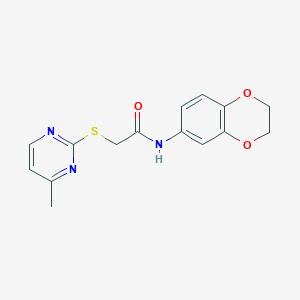 molecular formula C15H15N3O3S B5731067 N-(2,3-dihydro-1,4-benzodioxin-6-yl)-2-[(4-methylpyrimidin-2-yl)sulfanyl]acetamide 