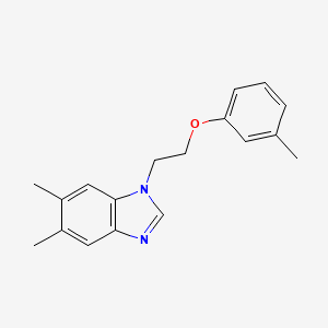 molecular formula C18H20N2O B5731159 5,6-dimethyl-1-[2-(3-methylphenoxy)ethyl]-1H-benzimidazole 