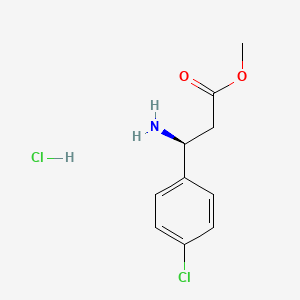 molecular formula C10H13Cl2NO2 B573122 (S)-Methyl 3-amino-3-(4-chlorophenyl)propanoate hydrochloride CAS No. 1217775-76-2