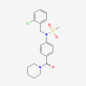 molecular formula C20H23ClN2O3S B5731235 N-[(2-chlorophenyl)methyl]-N-[4-(piperidine-1-carbonyl)phenyl]methanesulfonamide 