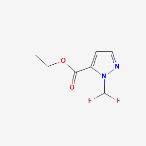 molecular formula C7H8F2N2O2 B573125 ethyl 1-(difluoromethyl)-1H-pyrazole-5-carboxylate CAS No. 1245773-11-8