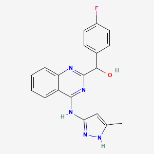 molecular formula C19H16FN5O B573128 (4-氟苯基)(4-((5-甲基-1H-吡唑-3-基)氨基)喹唑啉-2-基)甲醇 CAS No. 1241914-87-3