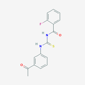 molecular formula C16H13FN2O2S B5731309 N-[(3-acetylphenyl)carbamothioyl]-2-fluorobenzamide 