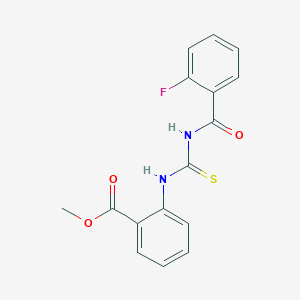 molecular formula C16H13FN2O3S B5731410 Methyl 2-({[(2-fluorophenyl)carbonyl]carbamothioyl}amino)benzoate 
