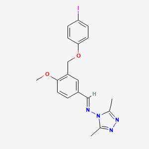 molecular formula C19H19IN4O2 B5731605 N-[(E)-{3-[(4-iodophenoxy)methyl]-4-methoxyphenyl}methylidene]-3,5-dimethyl-4H-1,2,4-triazol-4-amine 