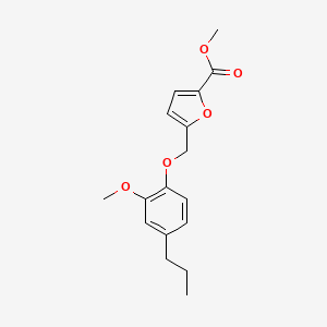 molecular formula C17H20O5 B5731616 Methyl 5-[(2-methoxy-4-propylphenoxy)methyl]furan-2-carboxylate 
