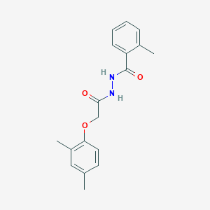 molecular formula C18H20N2O3 B5731630 N'-[2-(2,4-dimethylphenoxy)acetyl]-2-methylbenzohydrazide 