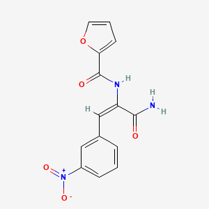 molecular formula C14H11N3O5 B5731676 N-[1-(aminocarbonyl)-2-(3-nitrophenyl)vinyl]-2-furamide 