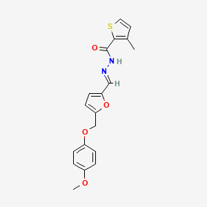 molecular formula C19H18N2O4S B5731797 N'-({5-[(4-methoxyphenoxy)methyl]-2-furyl}methylene)-3-methyl-2-thiophenecarbohydrazide 