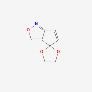molecular formula C8H7NO3 B573180 Spiro[4H-cyclopent[c]isoxazole-4,2-[1,3]dioxolane] (9CI) CAS No. 177321-54-9