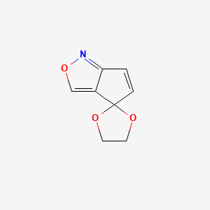 molecular formula C8H7NO3 B573180 Spiro[cyclopenta[c][1,2]oxazole-4,2'-[1,3]dioxolane] CAS No. 177321-54-9