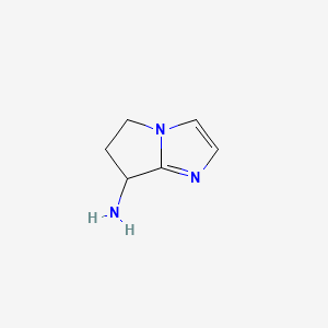 molecular formula C6H9N3 B573187 6,7-Dihydro-5H-pyrrolo[1,2-a]imidazol-7-amine CAS No. 185796-64-9