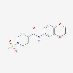 molecular formula C15H20N2O5S B5731909 N~4~-(2,3-DIHYDRO-1,4-BENZODIOXIN-6-YL)-1-(METHYLSULFONYL)-4-PIPERIDINECARBOXAMIDE 