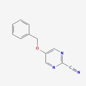 molecular formula C12H9N3O B573195 5-(Benzyloxy)pyrimidine-2-carbonitrile CAS No. 166672-22-6
