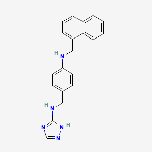 molecular formula C20H19N5 B5731999 N-{4-[(1-naphthylmethyl)amino]benzyl}-1H-1,2,4-triazol-5-amine 