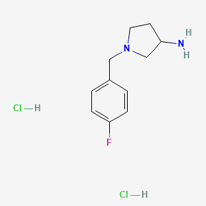 molecular formula C11H17Cl2FN2 B573200 1-(4-Fluorobenzyl)pyrrolidin-3-ylamine dihydrochloride CAS No. 169452-08-8