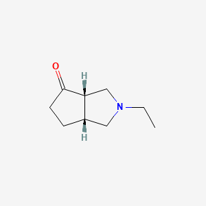 molecular formula C9H15NO B573201 (3AS,6aR)-2-ethylhexahydrocyclopenta[c]pyrrol-4(2H)-one CAS No. 180482-18-2