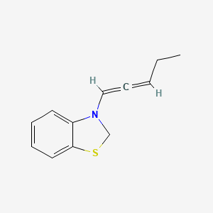 molecular formula C12H13NS B573202 3-(1,2-Pentadien-1-yl)-2,3-dihydro-1,3-benzothiazole CAS No. 171628-33-4