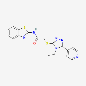 molecular formula C18H16N6OS2 B5732158 N-(1,3-benzothiazol-2-yl)-2-{[4-ethyl-5-(pyridin-4-yl)-4H-1,2,4-triazol-3-yl]sulfanyl}acetamide 