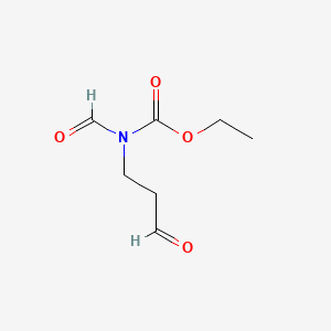 molecular formula C7H11NO4 B573221 Ethyl formyl(3-oxopropyl)carbamate CAS No. 160652-24-4
