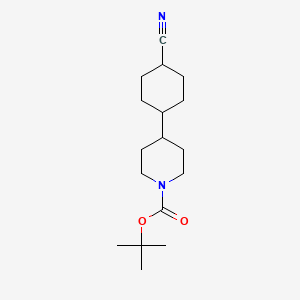 molecular formula C17H28N2O2 B573222 tert-Butyl 4-(4-cyanocyclohexyl)piperidine-1-carboxylate CAS No. 162997-33-3
