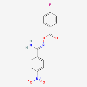 molecular formula C14H10FN3O4 B5732243 N'-{[(4-fluorophenyl)carbonyl]oxy}-4-nitrobenzenecarboximidamide 