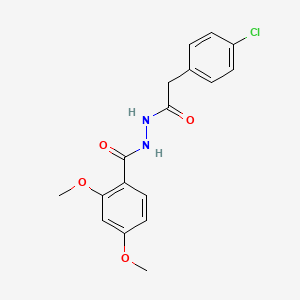 molecular formula C17H17ClN2O4 B5732311 N'-[2-(4-chlorophenyl)acetyl]-2,4-dimethoxybenzohydrazide 