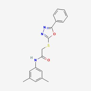 molecular formula C18H17N3O2S B5732359 N-(3,5-dimethylphenyl)-2-[(5-phenyl-1,3,4-oxadiazol-2-yl)sulfanyl]acetamide 
