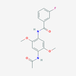 molecular formula C17H17FN2O4 B5732362 N-(4-acetamido-2,5-dimethoxyphenyl)-3-fluorobenzamide 