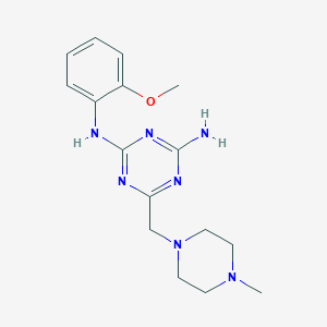 molecular formula C16H23N7O B5732377 N-(2-methoxyphenyl)-6-[(4-methylpiperazin-1-yl)methyl]-1,3,5-triazine-2,4-diamine 