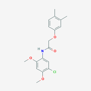 molecular formula C18H20ClNO4 B5732594 N-(5-chloro-2,4-dimethoxyphenyl)-2-(3,4-dimethylphenoxy)acetamide 