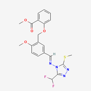 molecular formula C21H20F2N4O4S B5732644 METHYL 2-{[5-({[3-(DIFLUOROMETHYL)-5-(METHYLSULFANYL)-4H-1,2,4-TRIAZOL-4-YL]IMINO}METHYL)-2-METHOXYBENZYL]OXY}BENZOATE 
