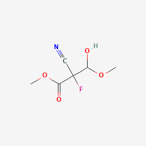 molecular formula C6H8FNO4 B573265 Methyl 2-cyano-2-fluoro-3-hydroxy-3-methoxypropanoate CAS No. 187838-05-7