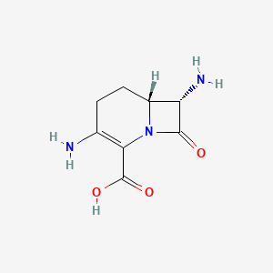 molecular formula C8H11N3O3 B573268 (6R,7S)-3,7-diamino-8-oxo-1-azabicyclo[4.2.0]oct-2-ene-2-carboxylic acid CAS No. 183383-81-5