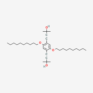 molecular formula C36H58O4 B573273 4,4'-[2,5-Bis(decyloxy)-1,4-phenylene]bis(2-methylbut-3-yn-2-ol) CAS No. 179264-45-0