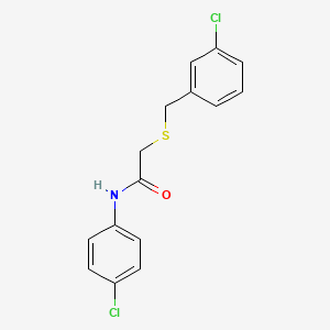 molecular formula C15H13Cl2NOS B5732760 N-(4-chlorophenyl)-2-[(3-chlorophenyl)methylsulfanyl]acetamide 