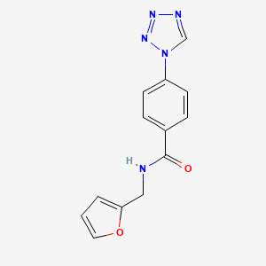 molecular formula C13H11N5O2 B5732767 N-(furan-2-ylmethyl)-4-(1H-tetrazol-1-yl)benzamide 