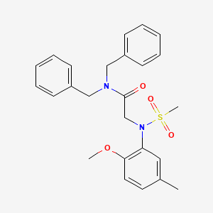 molecular formula C25H28N2O4S B5732794 N,N-dibenzyl-2-(2-methoxy-5-methyl-N-methylsulfonylanilino)acetamide 