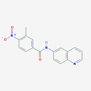 molecular formula C17H13N3O3 B5732916 3-methyl-4-nitro-N-quinolin-6-ylbenzamide 
