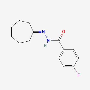 molecular formula C14H17FN2O B5733031 N-(cycloheptylideneamino)-4-fluorobenzamide 